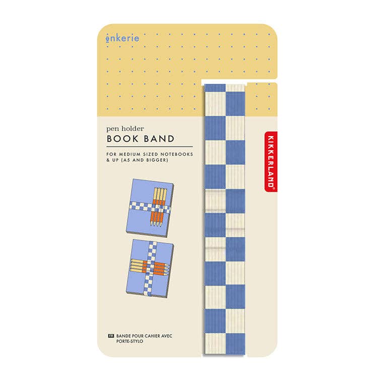 Pen Holder Book Band: Blue Check