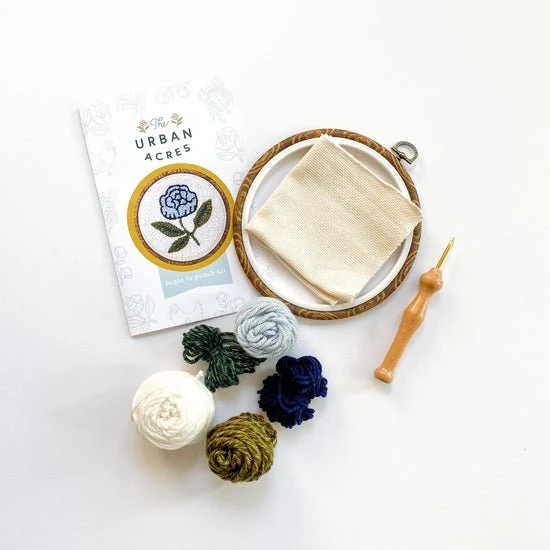 Blue Peony Punch Needle Kit - Image 2
