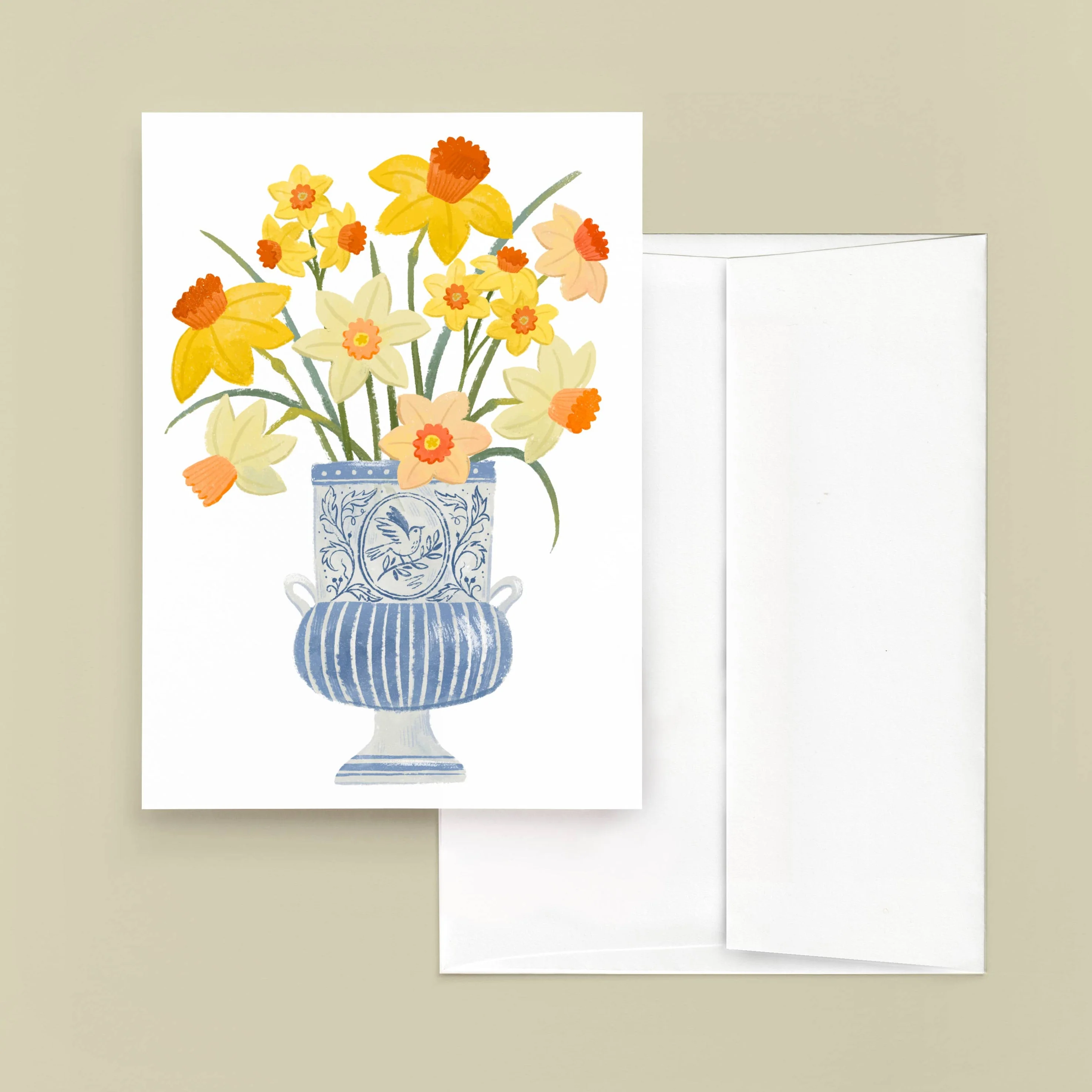 Daffodils in Blue Vase Card - Image 2