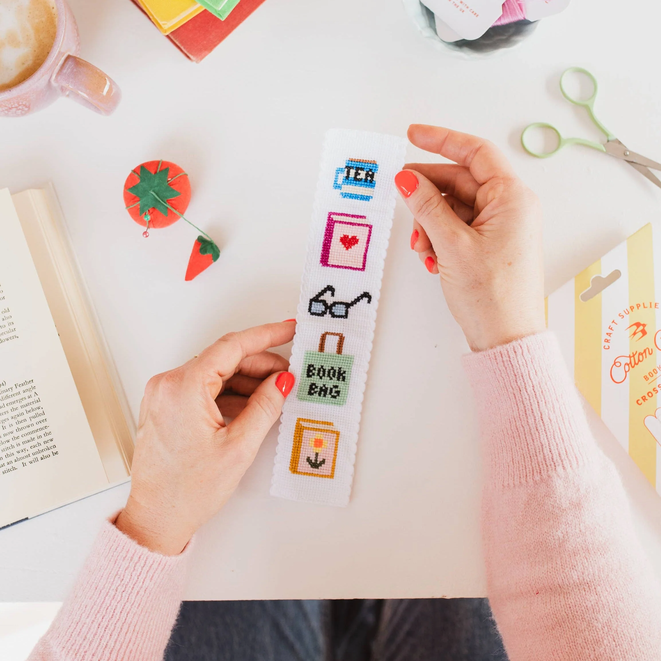 Bookish Cross Stitch Bookmark Kit - Image 2
