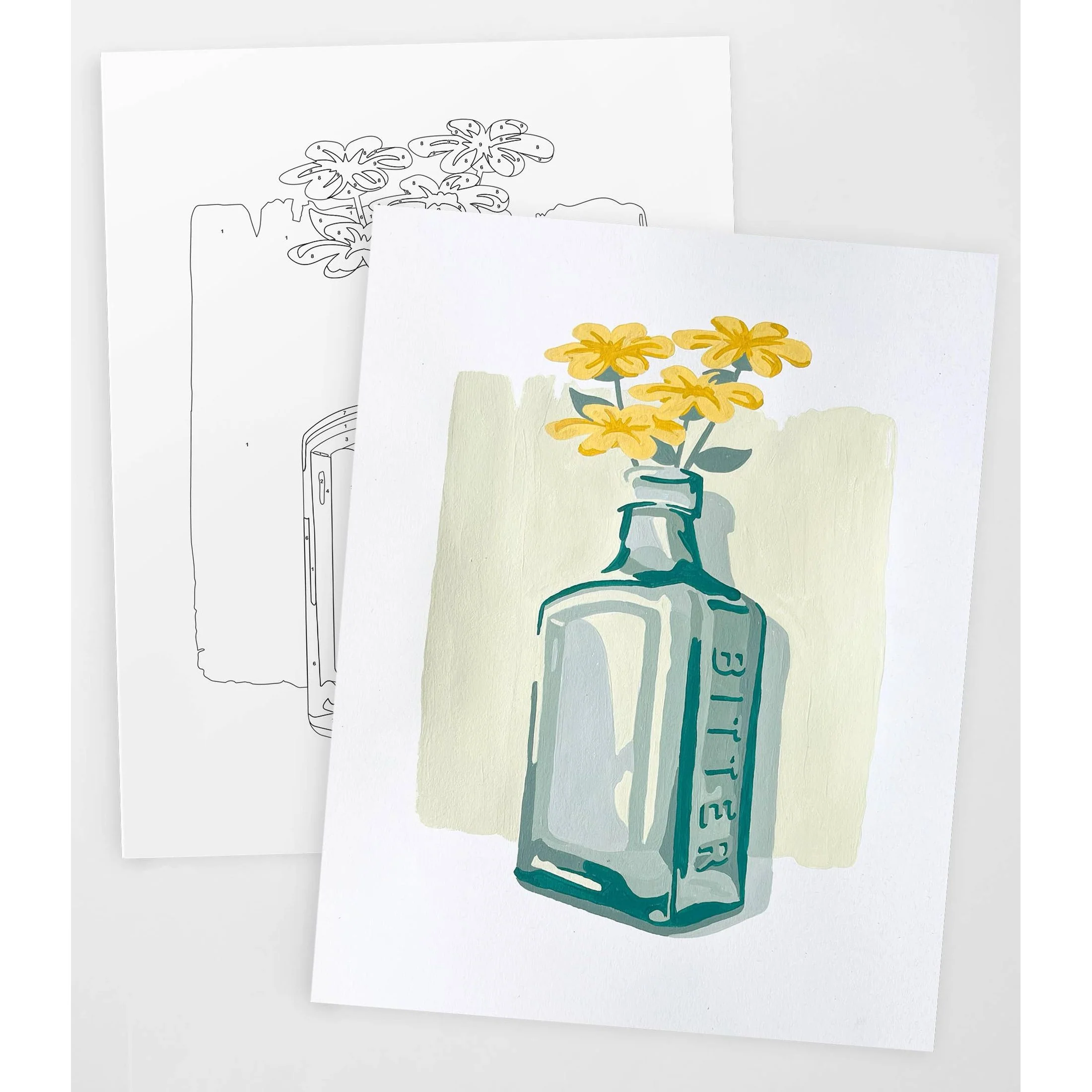 Modern Paint By Numbers Kit: Bottle Study - Image 3
