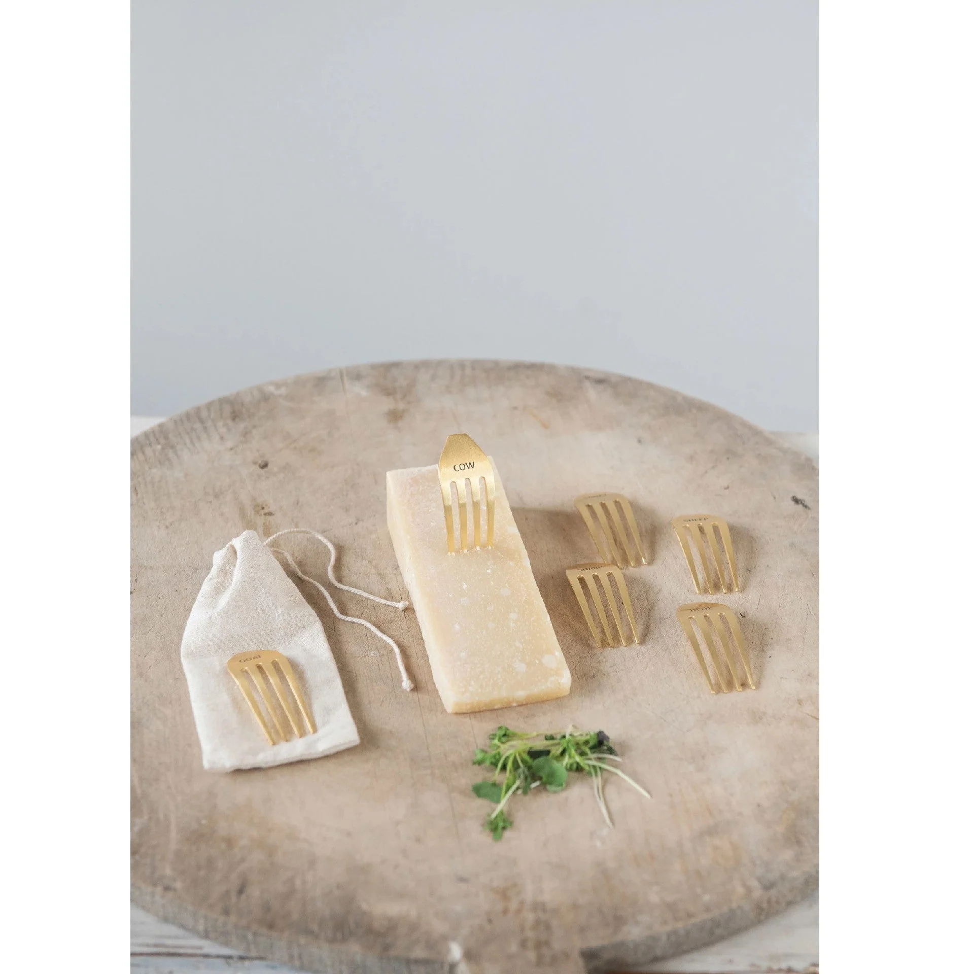 Brass Fork Cheese Markers - Image 2
