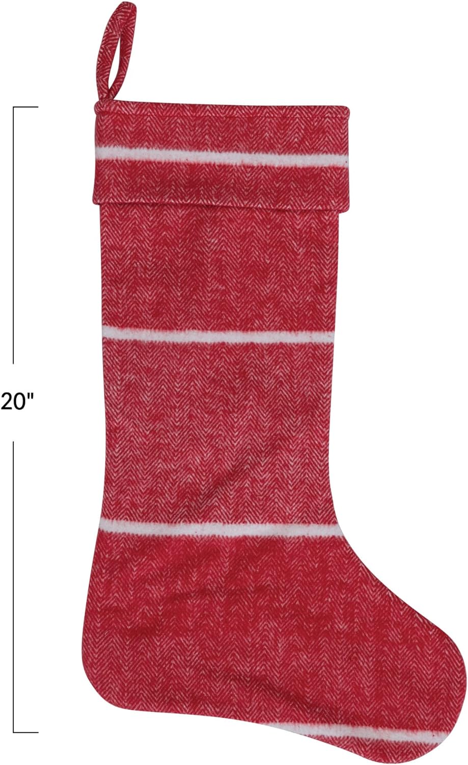 Brushed Cotton Flannel Stocking w/ Stripes - Image 3