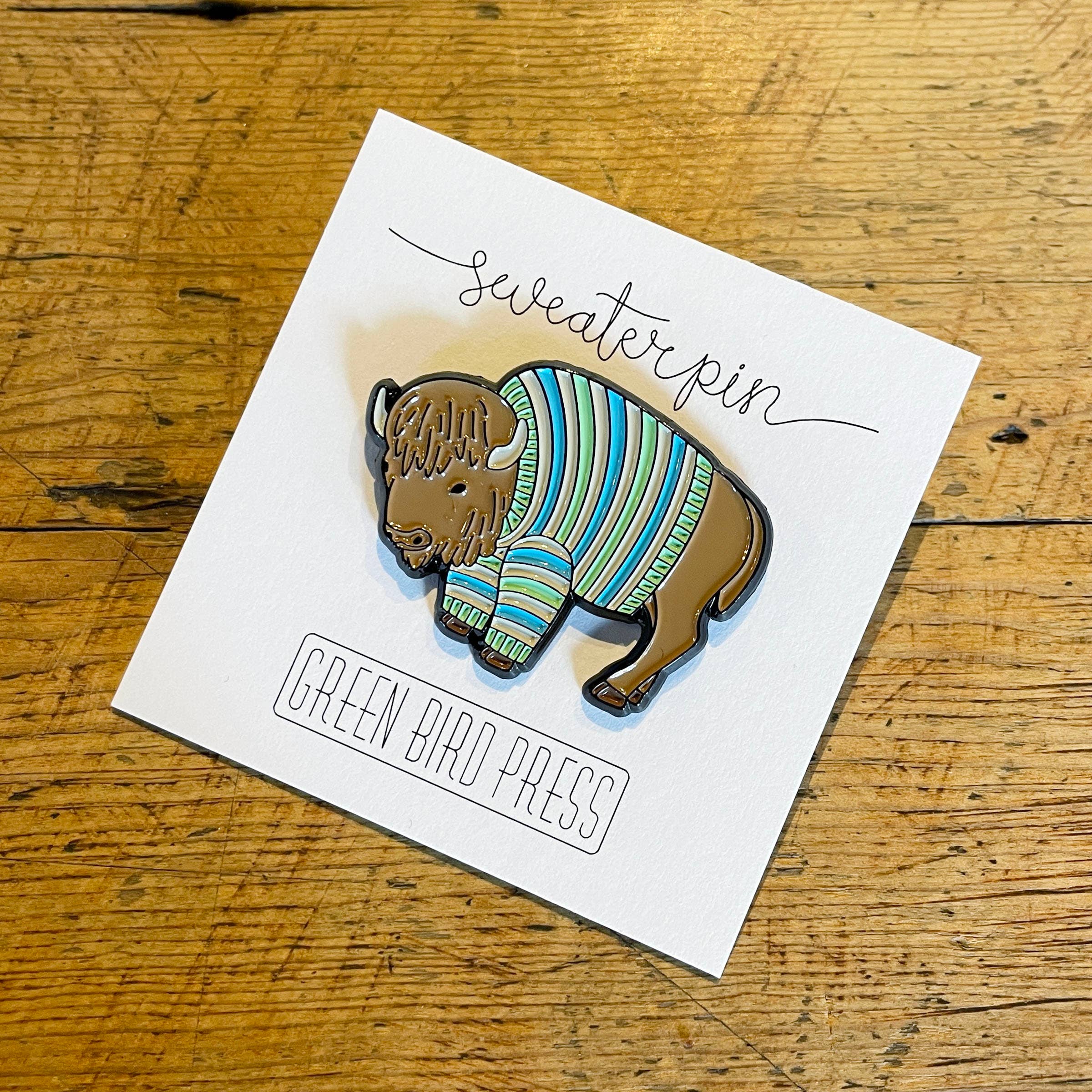 Buffalo Sweater Enamel Pin - Image 2
