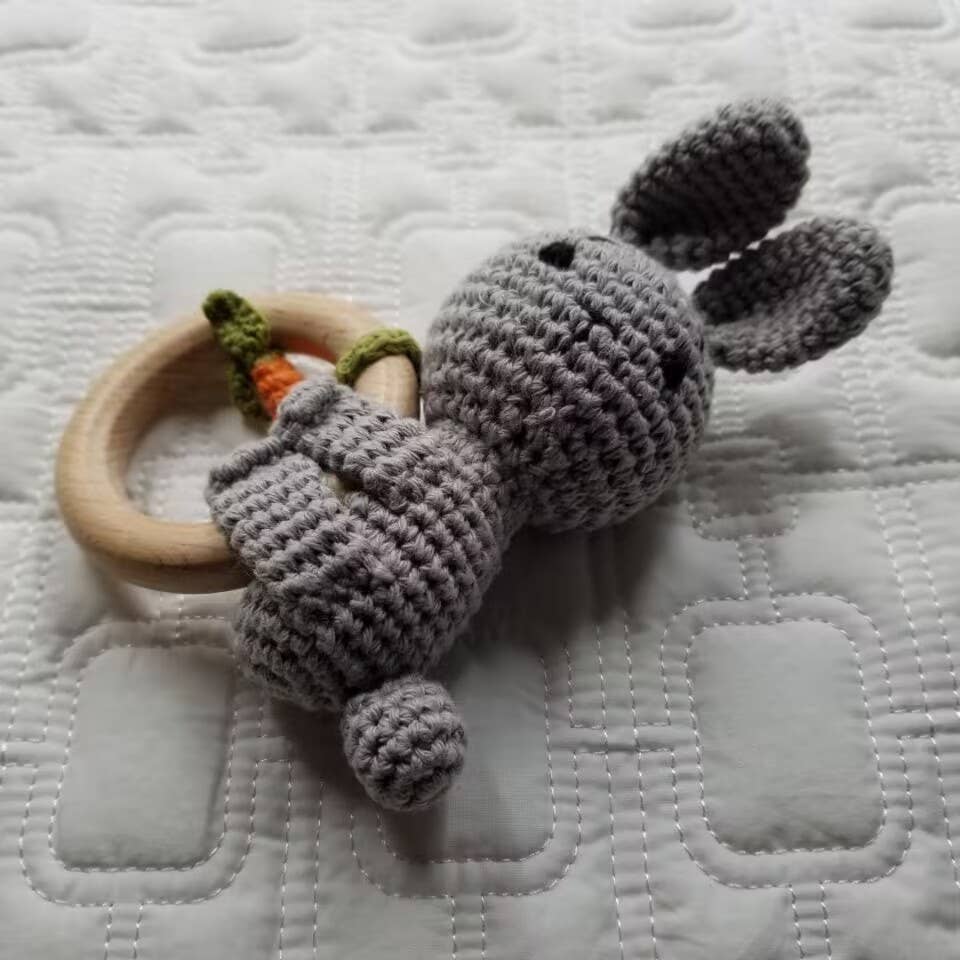 Bunny & Carrot Crocheted Rattle Ring - Image 2