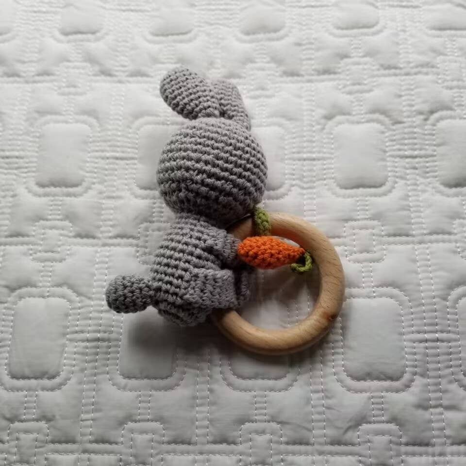 Bunny & Carrot Crocheted Rattle Ring - Image 3