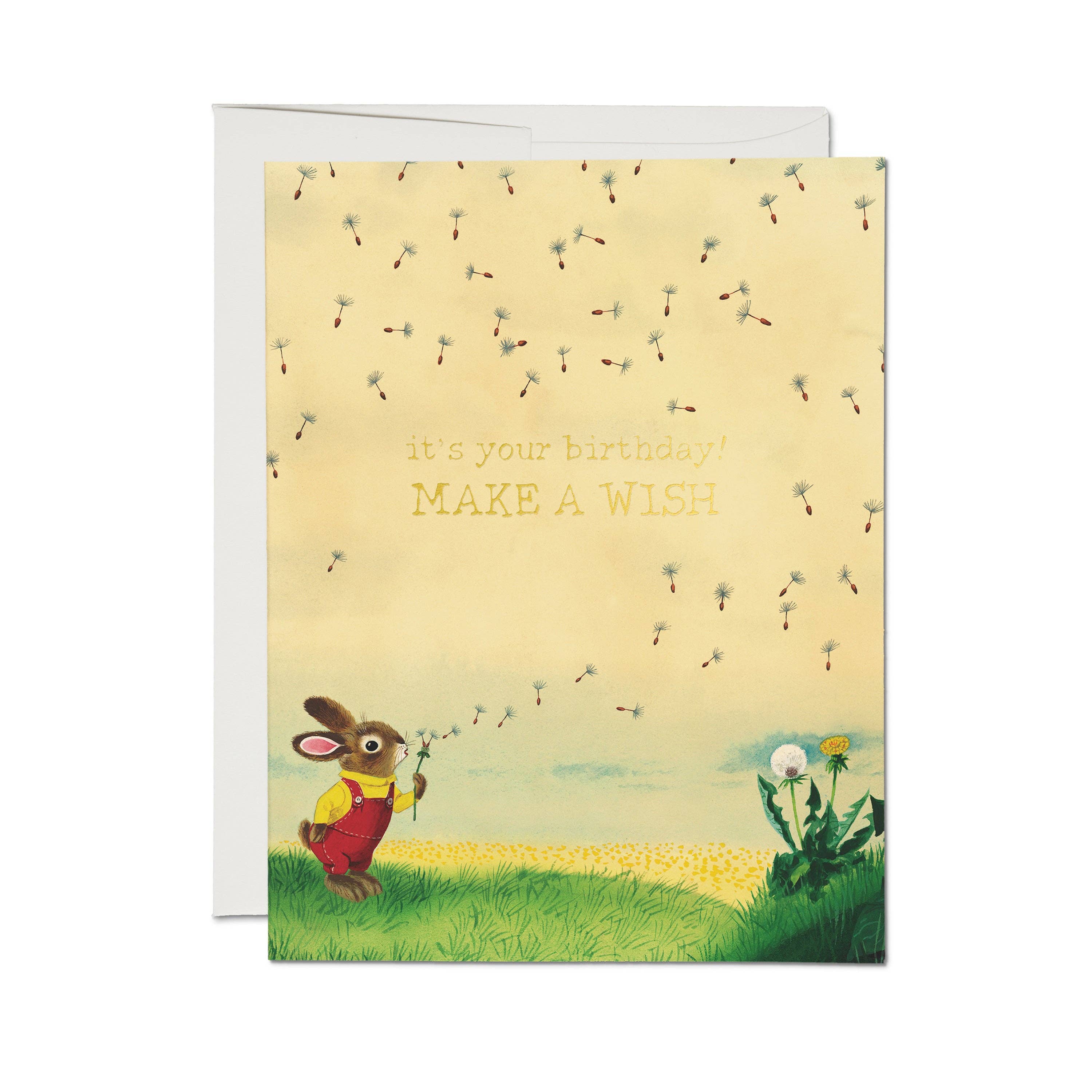 Bunny & Dandelion Birthday Card
