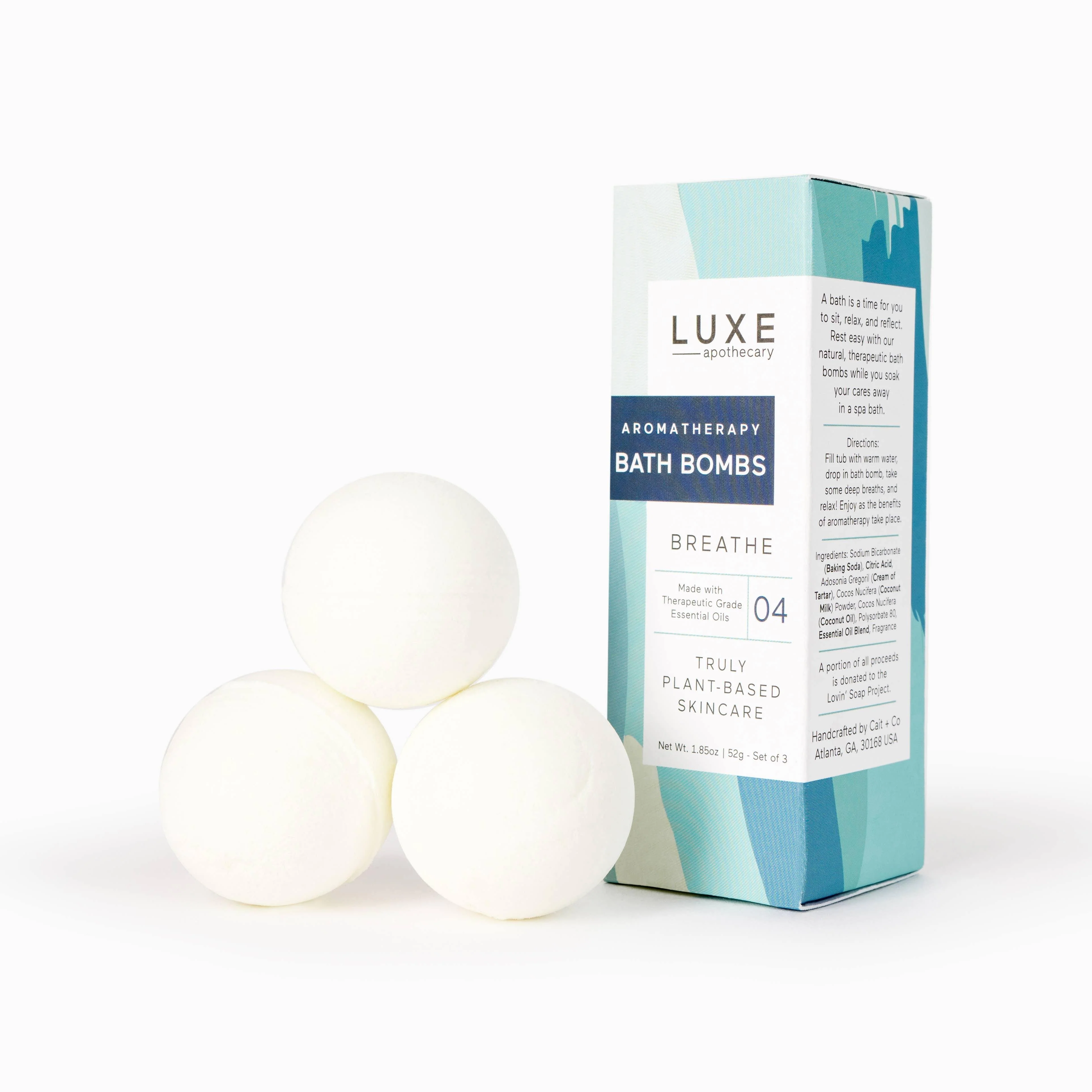 Luxe Breathe Aromatherapy Bath Bombs - Set of 3