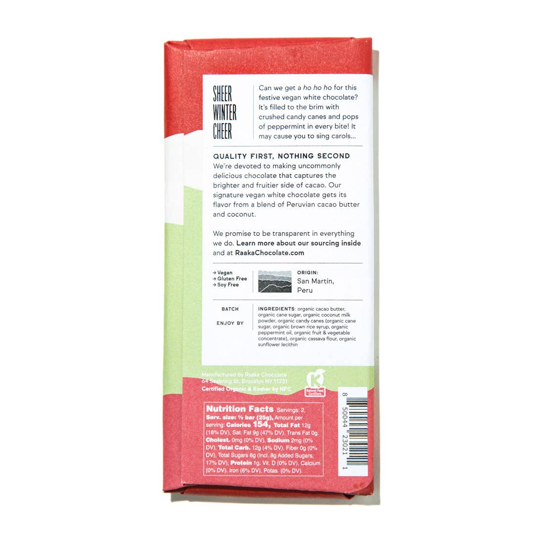Candy Cane Vegan White Chocolate Bar - Image 4