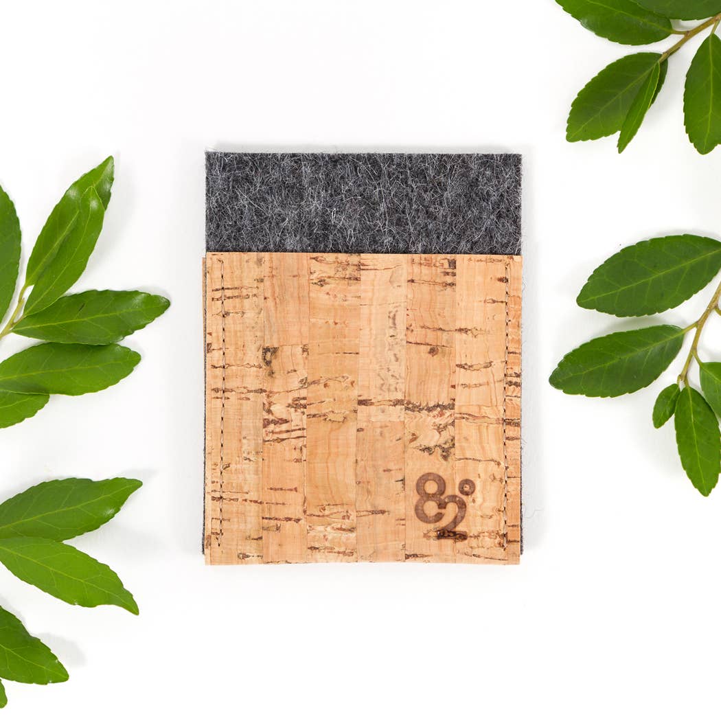 Felt & Cork Card Wallet: Heather Brown - Image 3