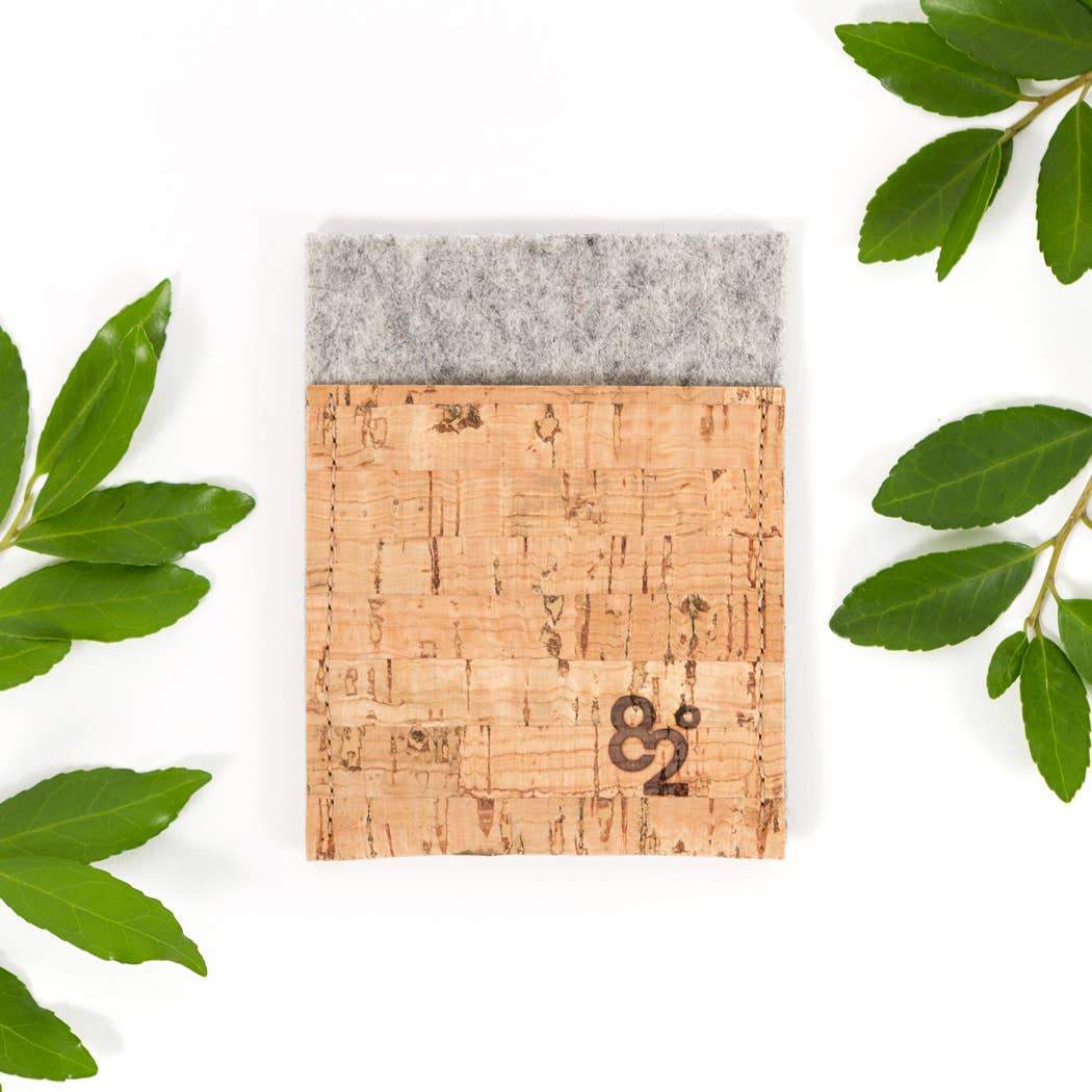 Felt & Cork Card Wallet: Heather Brown - Image 4
