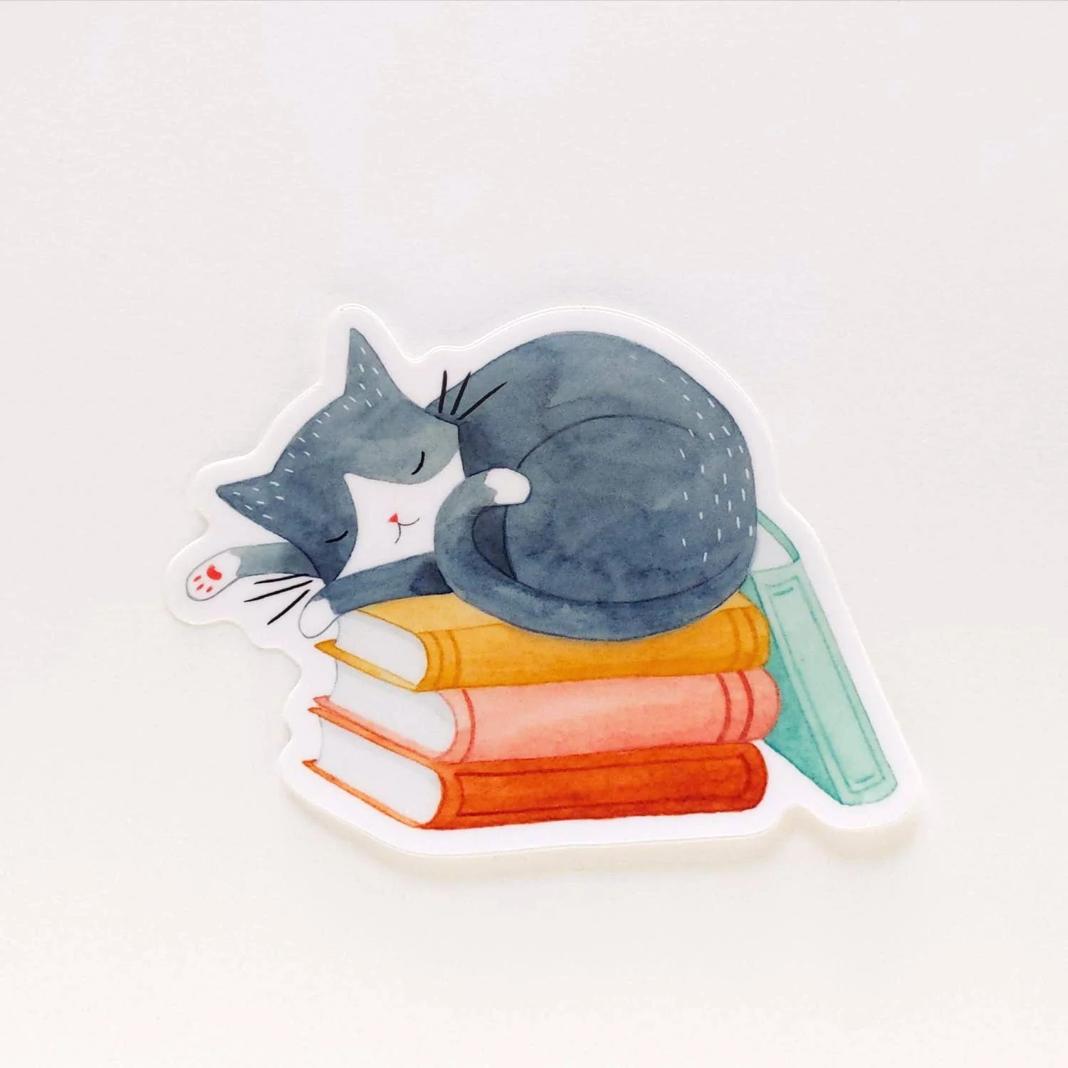 Cat and Books Sticker - Image 5