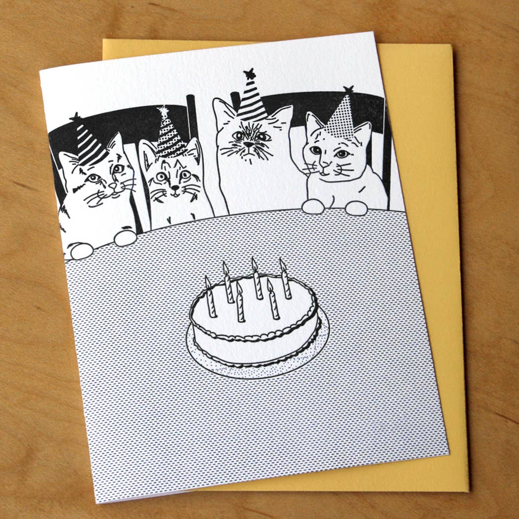 Cat Party Birthday Card