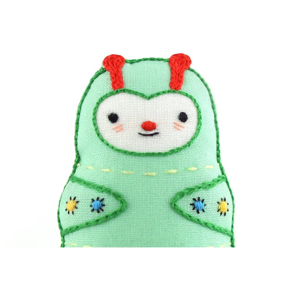 Stuffed Caterpillar Embroidery Kit - Image 2