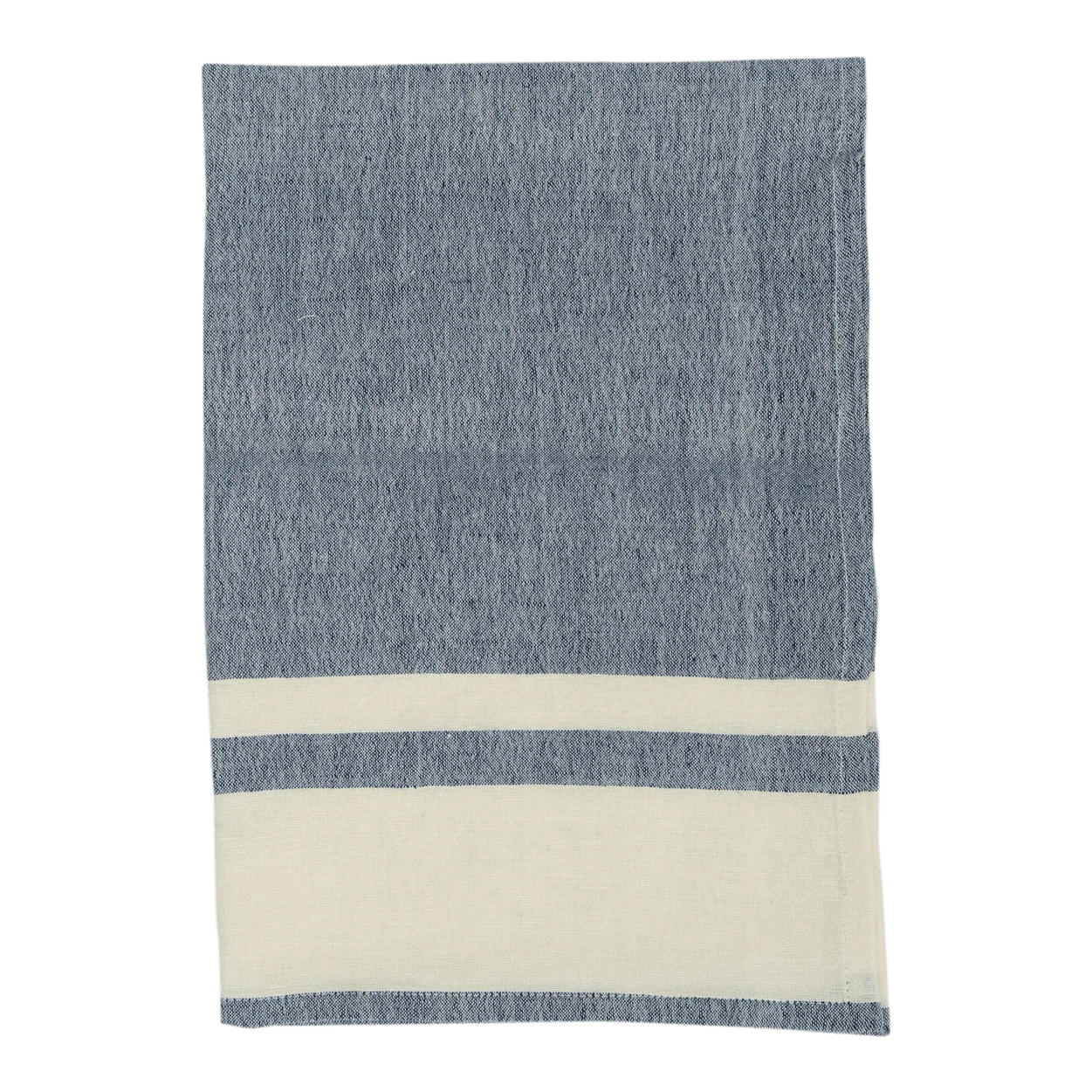 Chambray Indigo Stripe Linen-Cotton Tea Towel