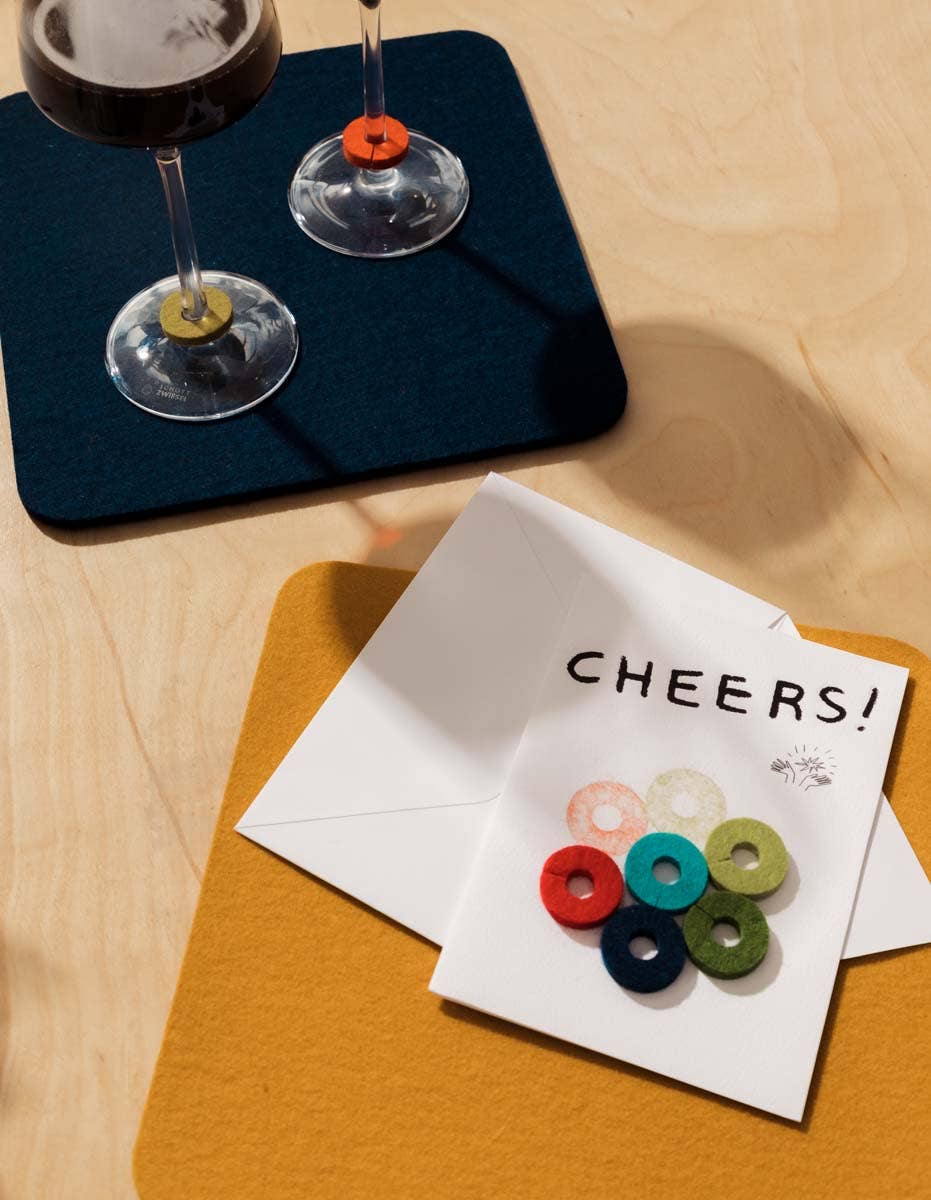 Wine-Ote's Merino Wool Felt Wine Markers: Cheers - Image 8