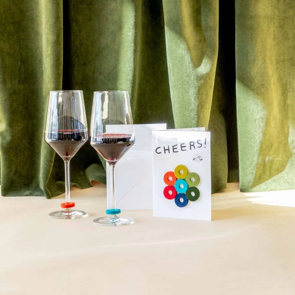 Wine-Ote's Merino Wool Felt Wine Markers: Cheers - Image 9