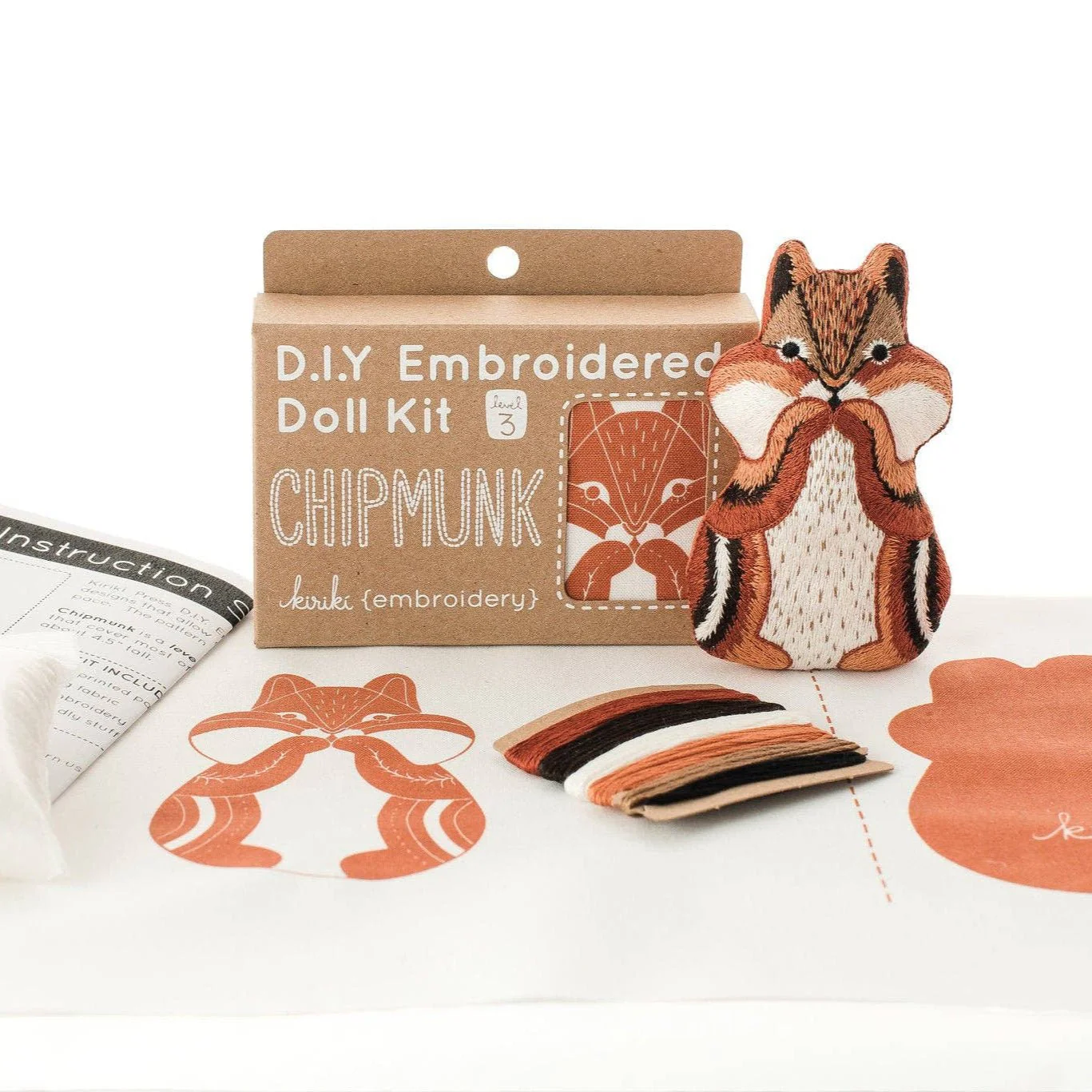 Stuffed Chipmunk Embroidery Kit - Image 2