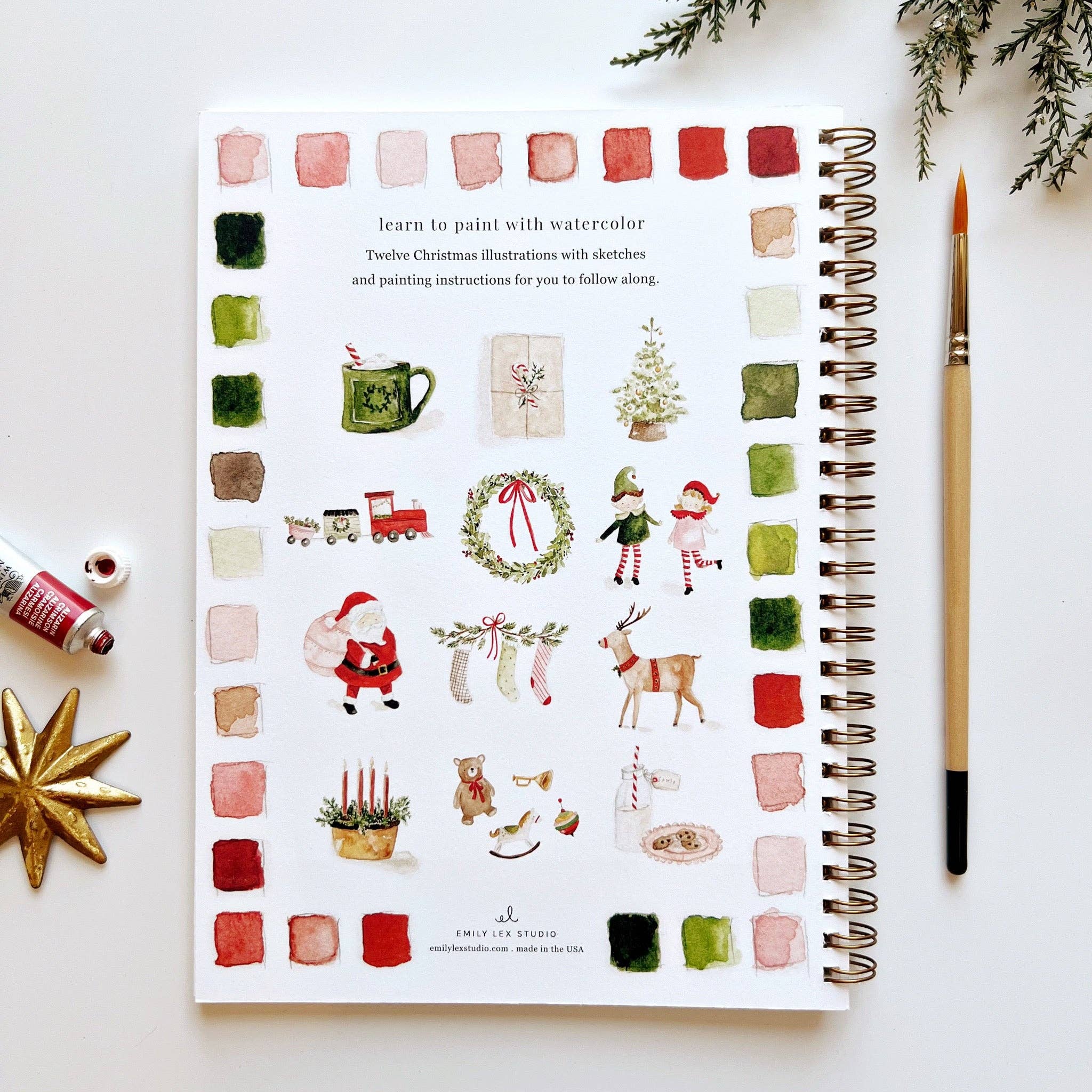 Christmas Watercolor Workbook - Image 2