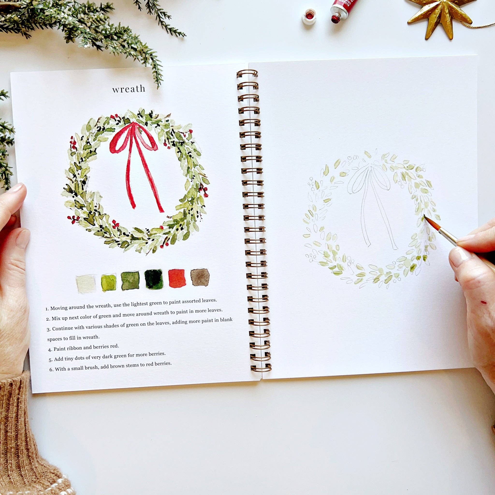 Christmas Watercolor Workbook - Image 5