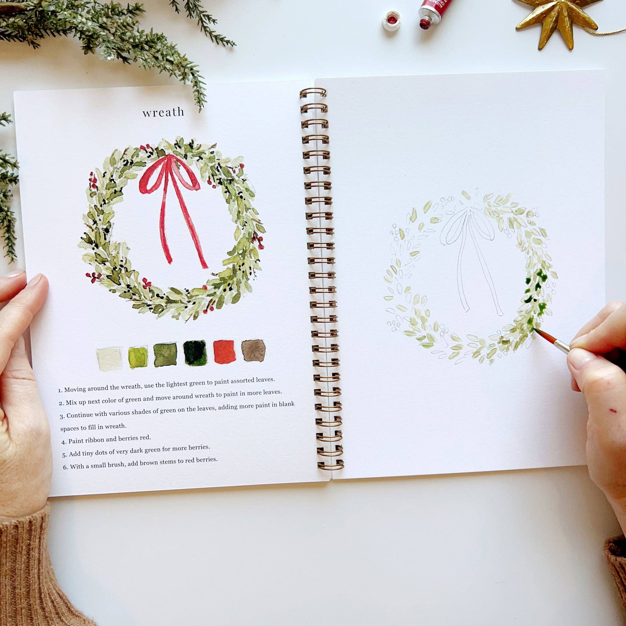 Christmas Watercolor Workbook - Image 6