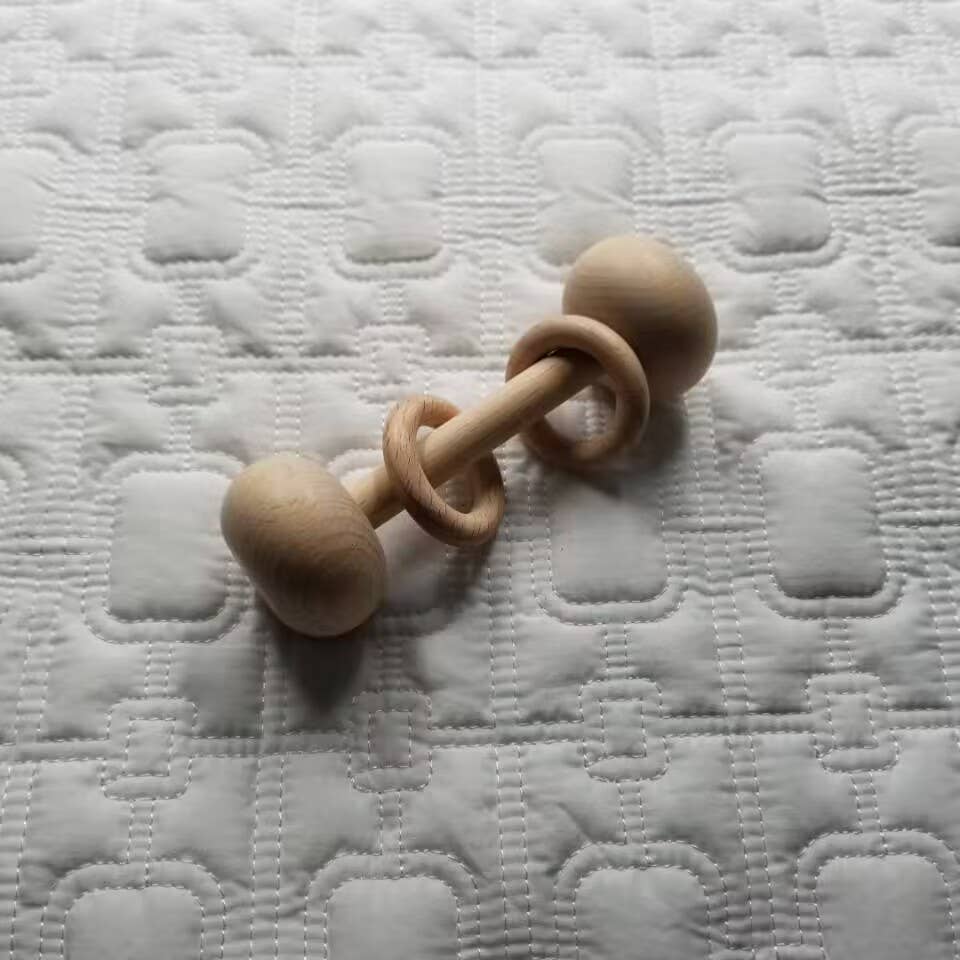 Classic Wooden Rattle Teething Toy - Image 2