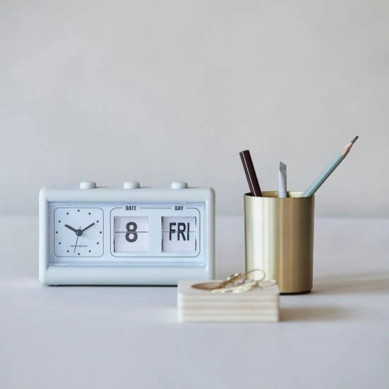Retro Alarm Clock With Calendar: Grey - Image 2