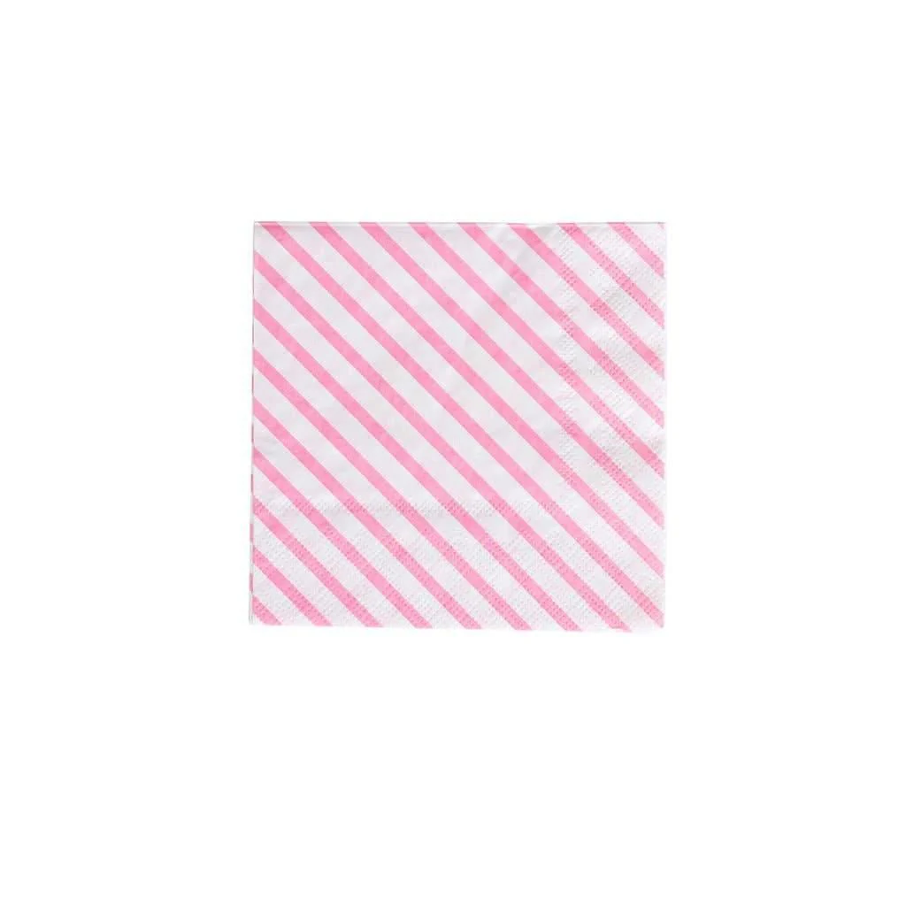Cocktail Napkins Pink Stripes