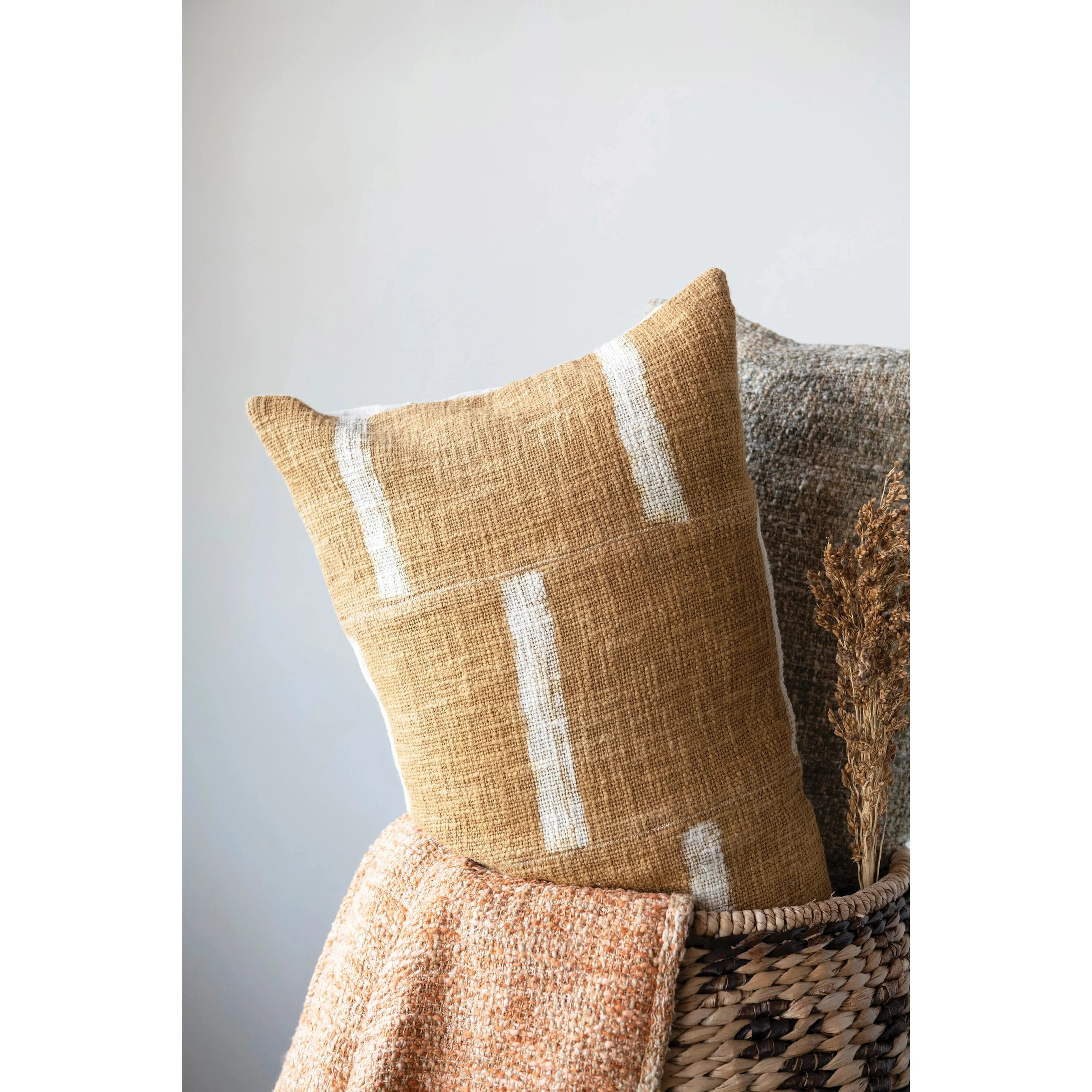 Cognac & Cream Lumbar Pillow - Image 2