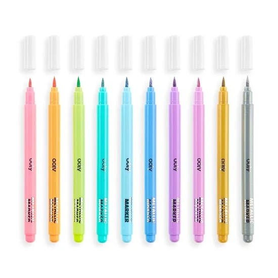 Color Lustre Metallic Brush Markers - Image 3