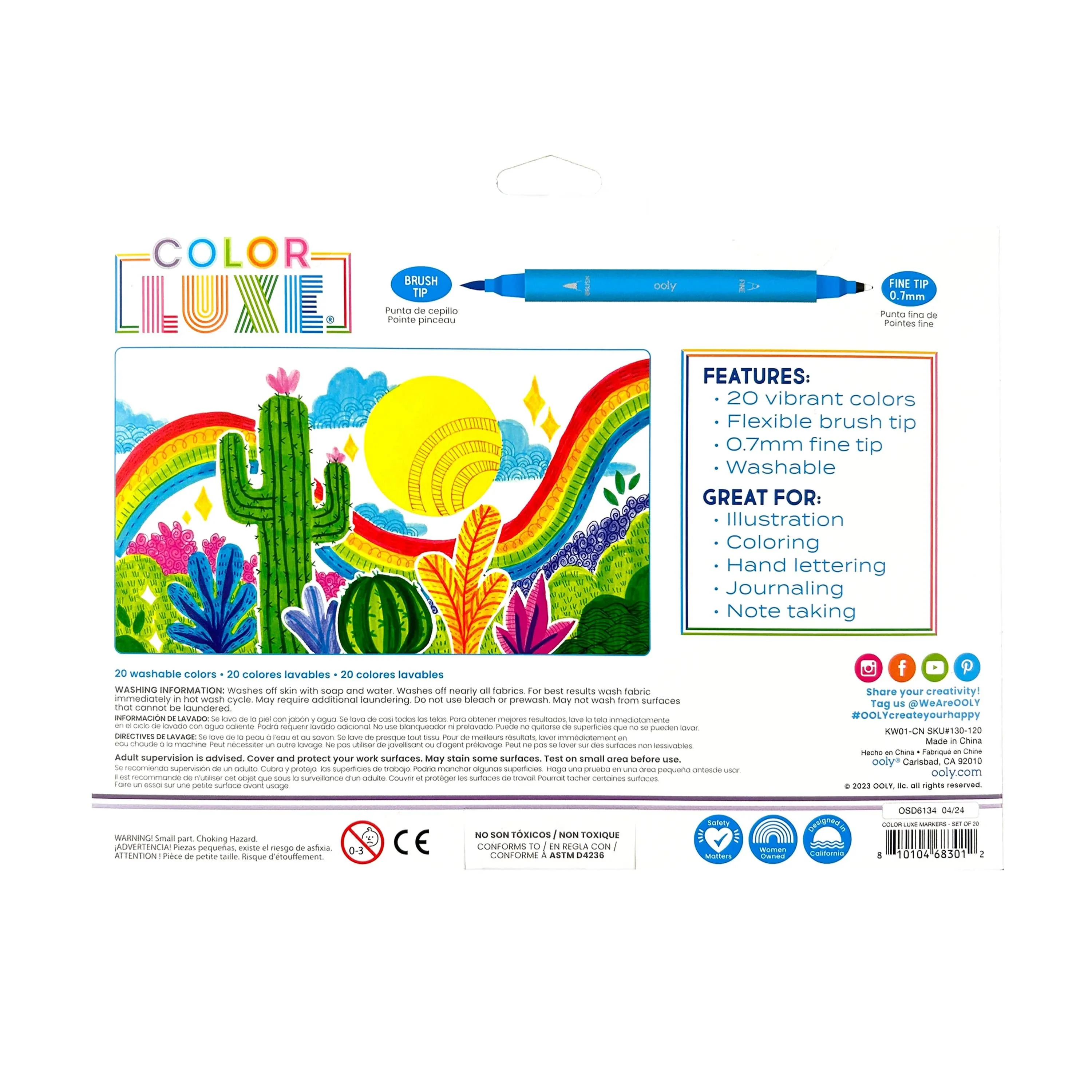 Color Luxe Double-Ended Markers - Set of 20 - Image 7