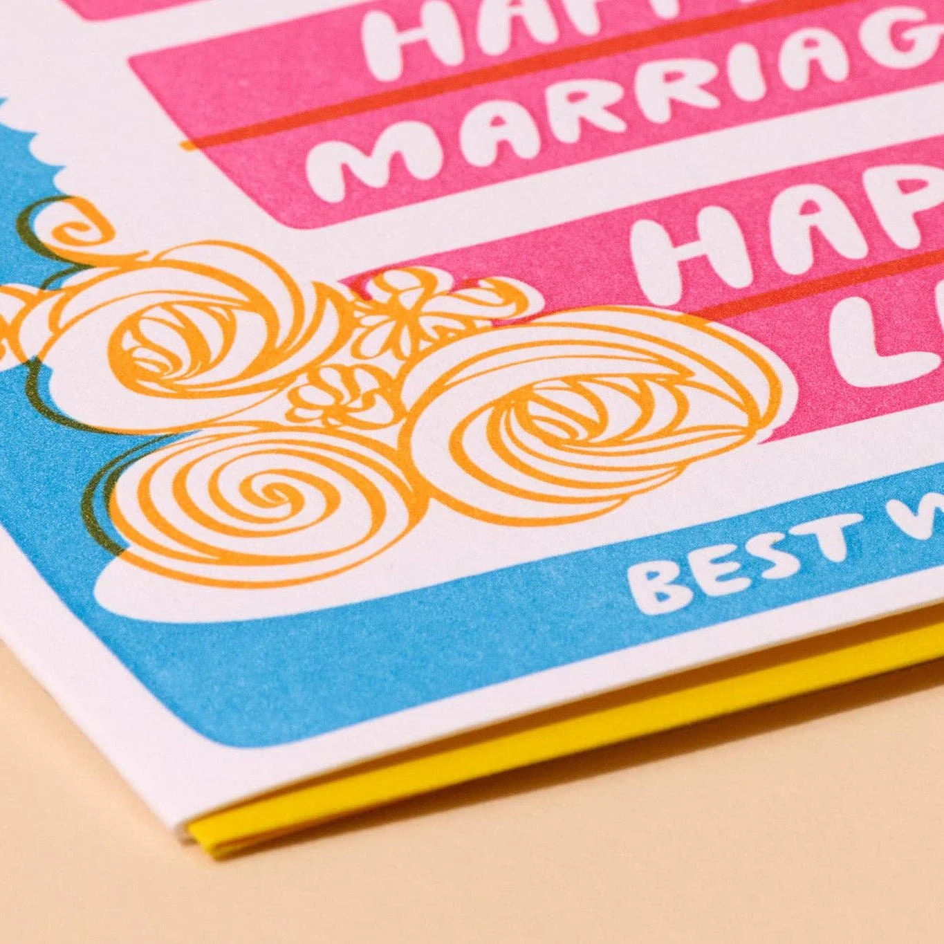 Happy Life Cake Wedding Card - Image 2
