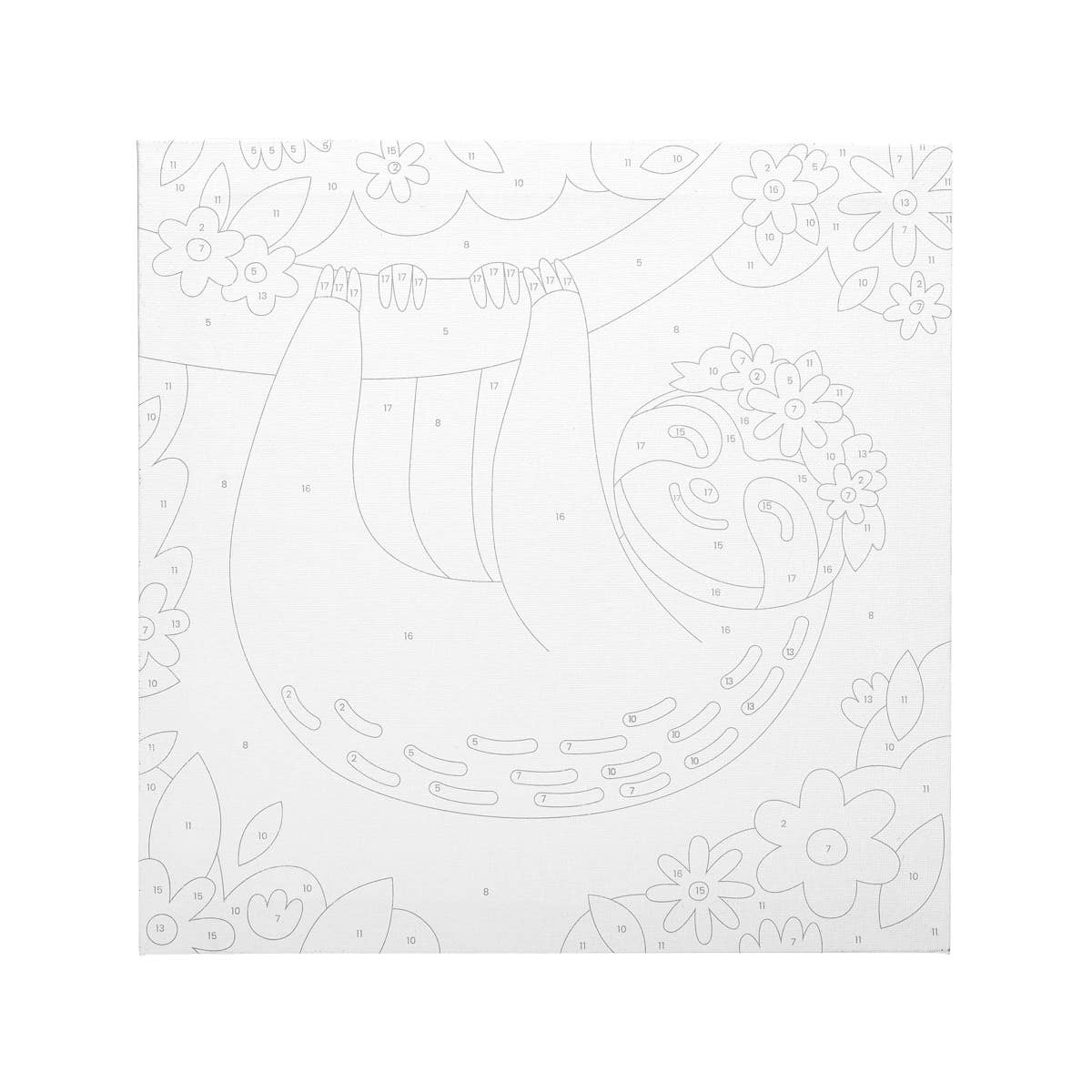 Happy Sloth Colorific Canvas Paint by Number Kit - Image 6