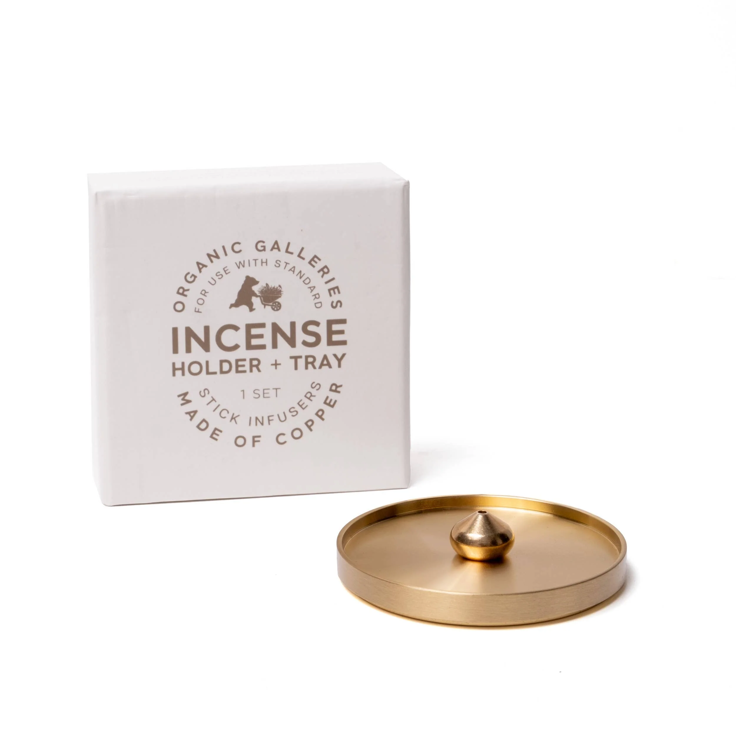 Copper Incense Holder + Tray Set - Image 2