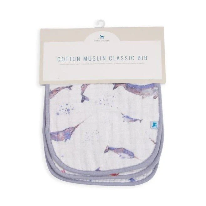Cotton Muslin Classic Bib Set of 3: Ocean Friends - Image 2