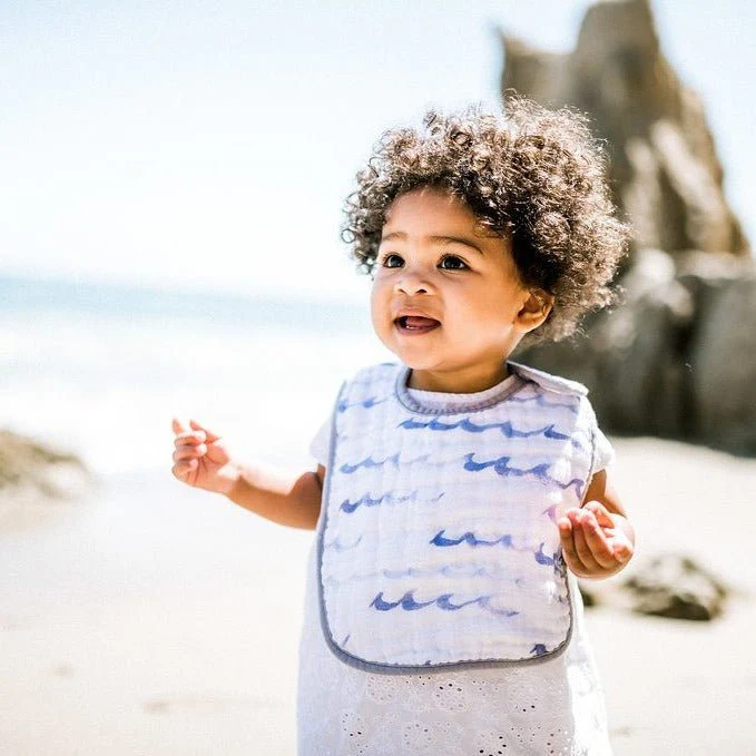 Cotton Muslin Classic Bib Set of 3: Ocean Friends - Image 4
