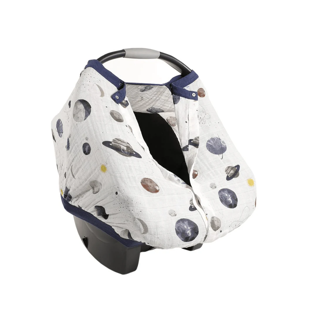 Cotton Muslin Car Seat Canopy: Planetary - Image 2