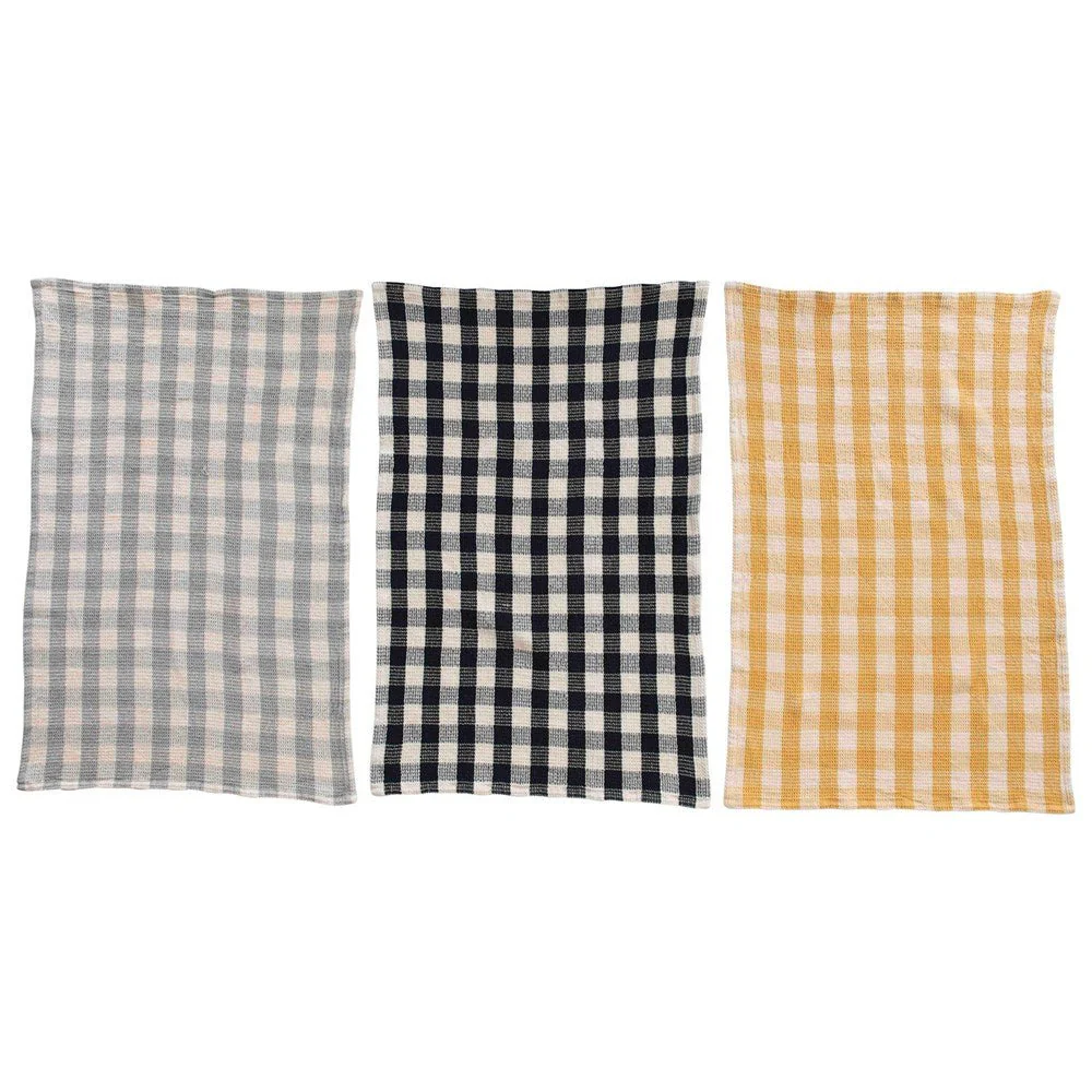 Cotton Check Kitchen Towels - Image 2