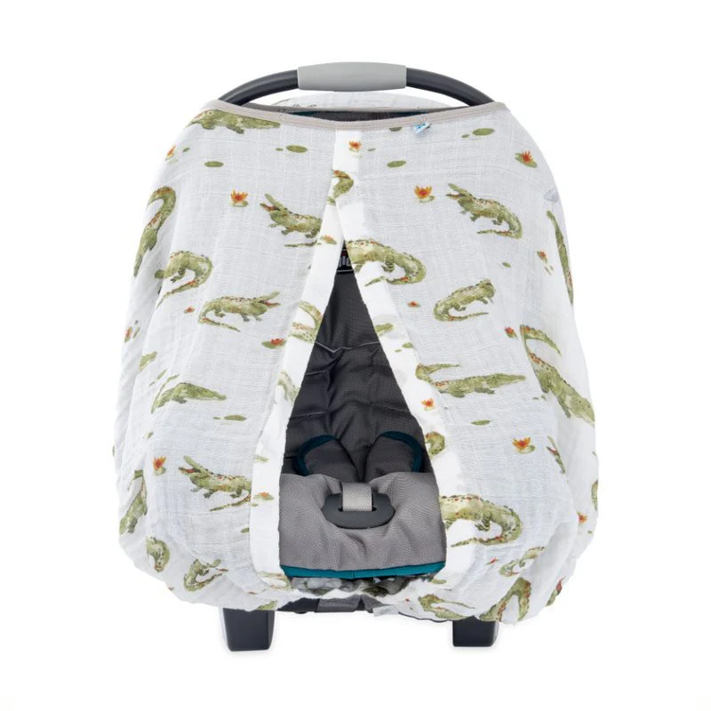 Cotton Muslin Car Seat Canopy: Gators - Image 2