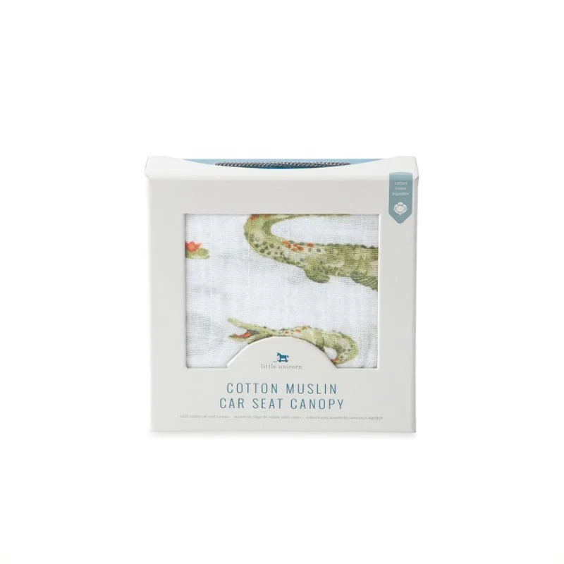 Cotton Muslin Car Seat Canopy: Gators - Image 3