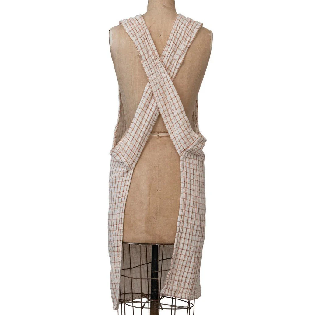 Cotton Grid Slipover Apron - Image 2