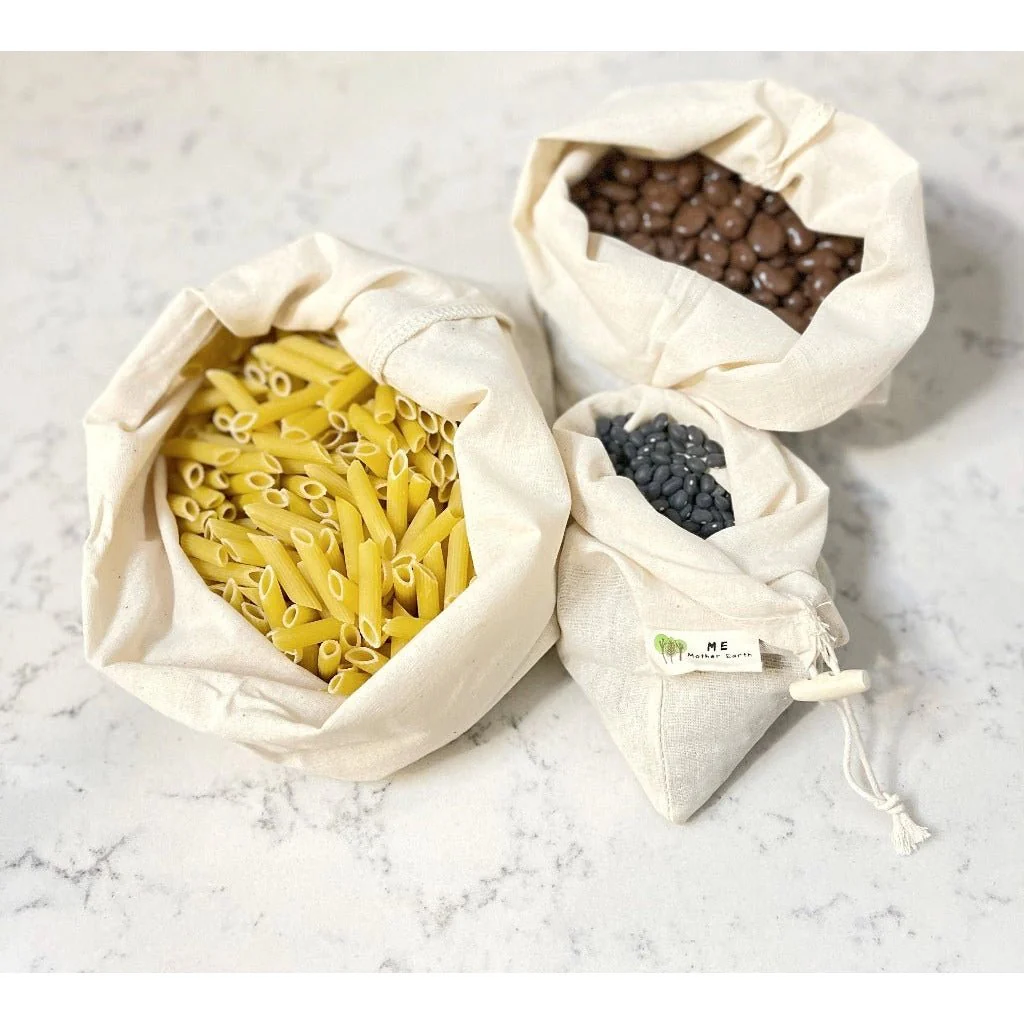 Organic Cotton Muslin Bulk Shopping Bags: 3-Pack - Image 2