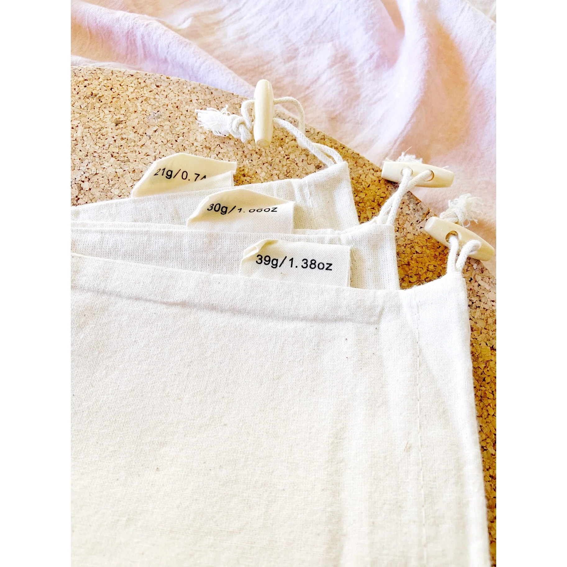 Organic Cotton Muslin Bulk Shopping Bags: 3-Pack - Image 4