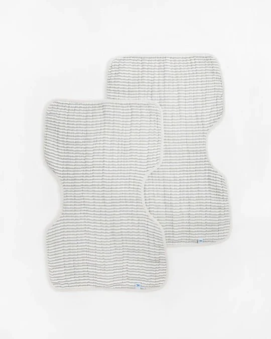 Cotton Muslin Burp Cloth 2 Pack: Grey Stripe - Image 2