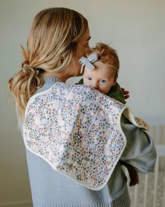 Cotton Muslin Burp Cloth 2 Pack: Pressed Petals - Image 3