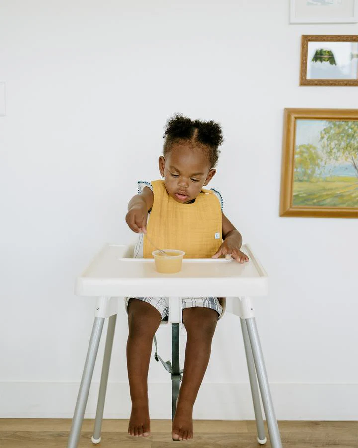 Cotton Muslin Classic Bib Set of 3: Mustard - Image 4