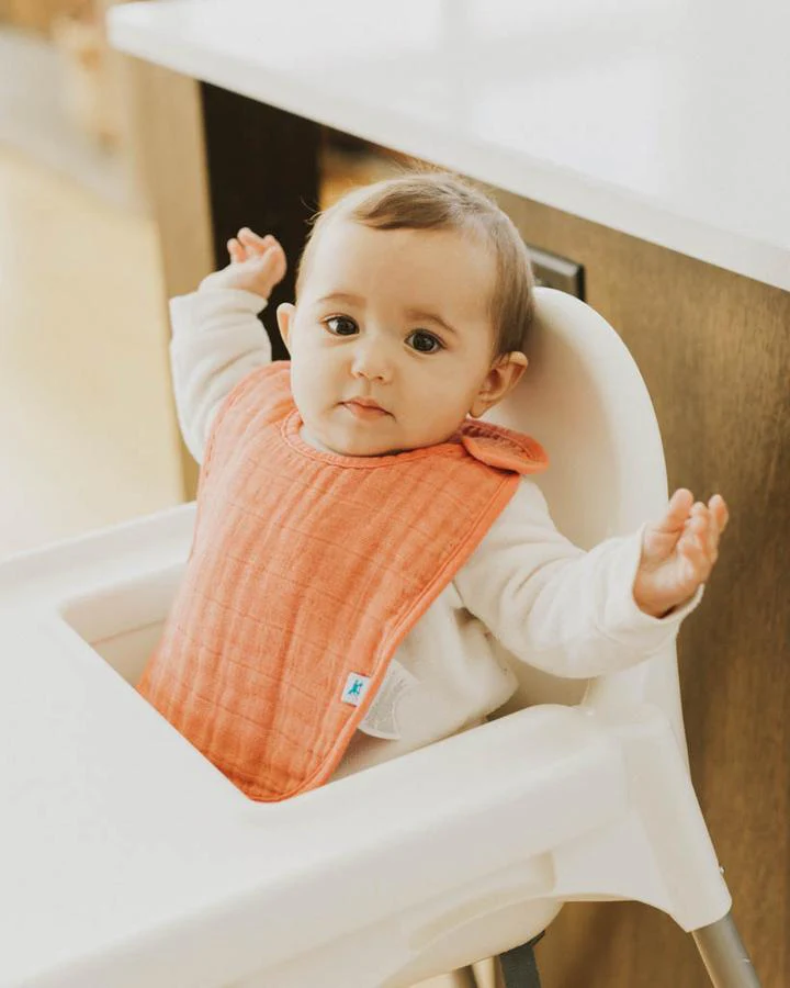 Cotton Muslin Classic Bib Set of 3: Rose Petal - Image 2