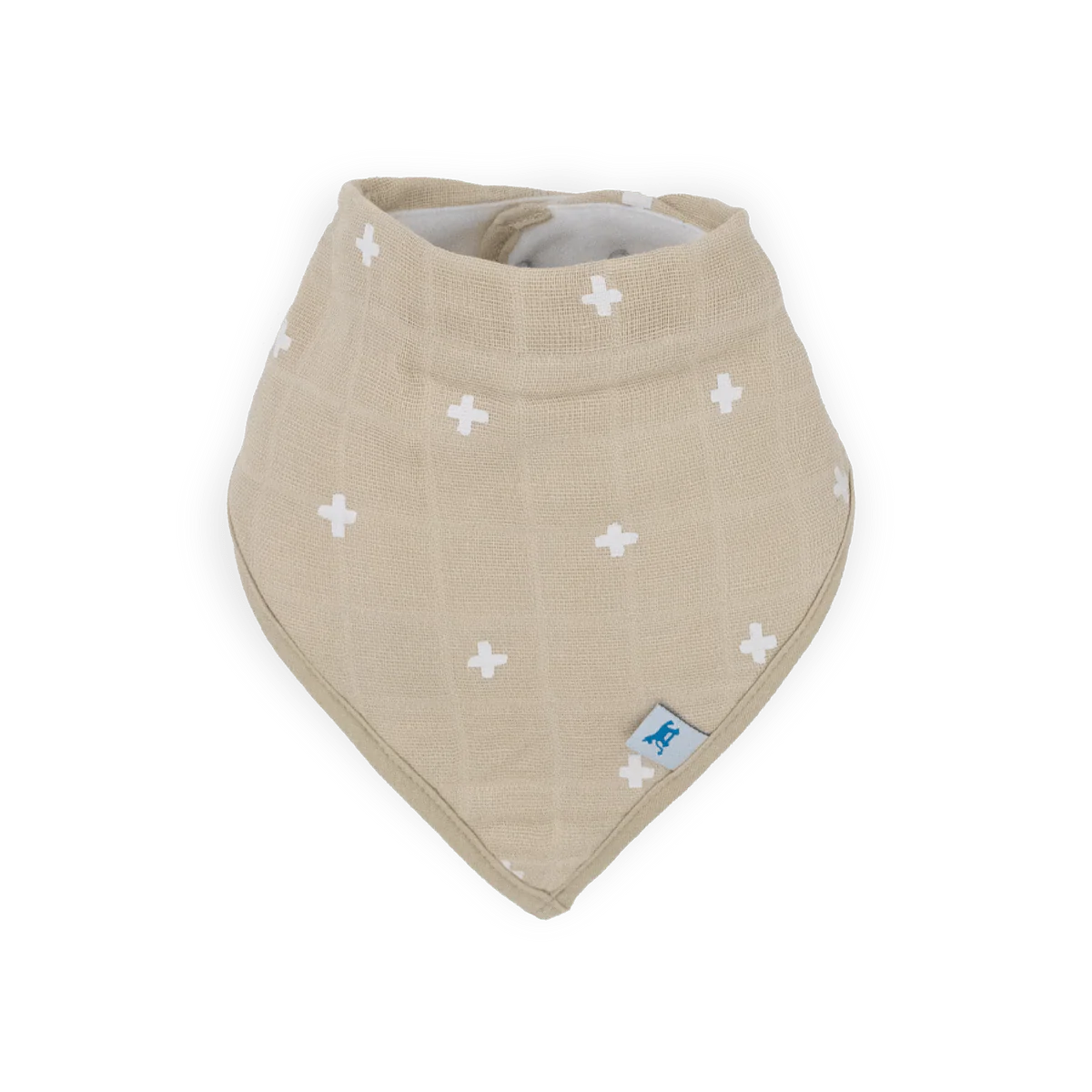 Cotton Muslin Fleece Bandana Bibs: Mauve Stripe - Image 5