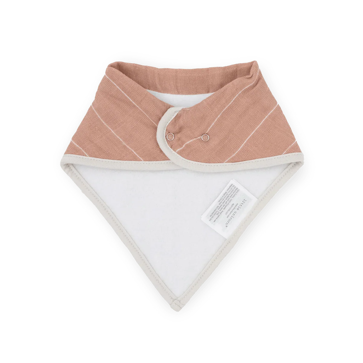 Cotton Muslin Fleece Bandana Bibs: Mauve Stripe - Image 9