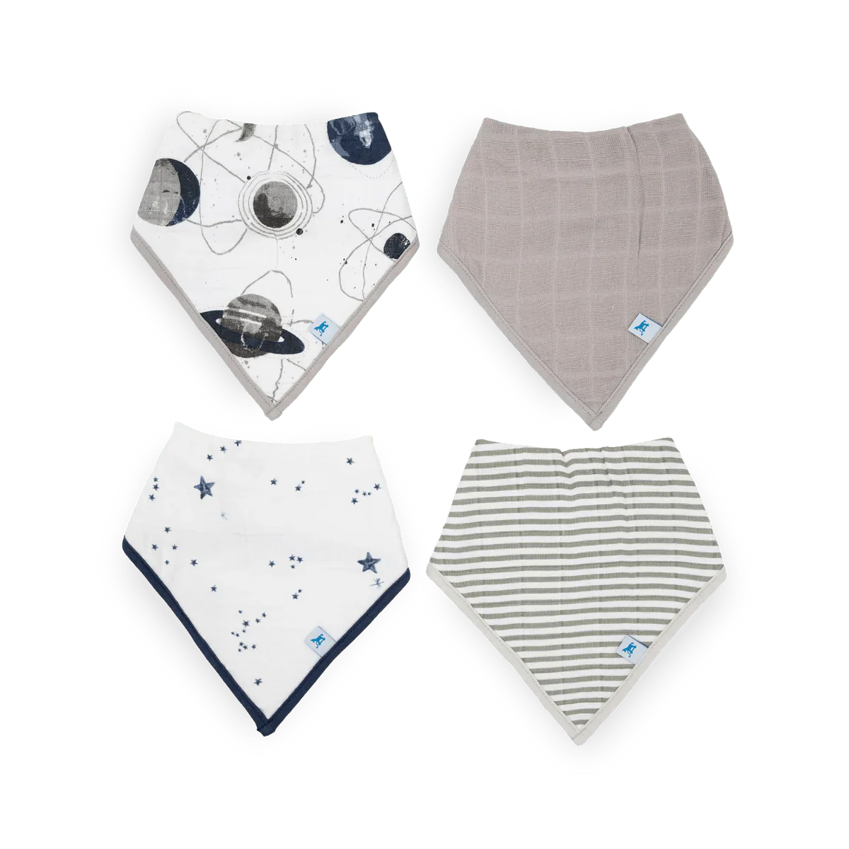 Cotton Muslin Fleece Bandana Bibs: Planetary - Image 2